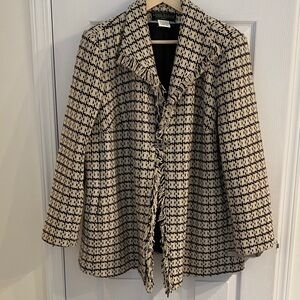 Harve Benard Elegant Black and Cream Women's Jacket size 18W